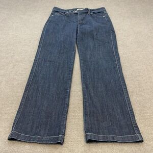 Lee Straight Jeans‎ Womens 12M Blue Med Wash Mid Rise Rhinestone Stretch Denim